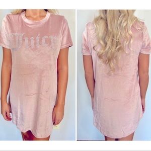 NWT Juicy Couture blush velvet logo lounge shirt